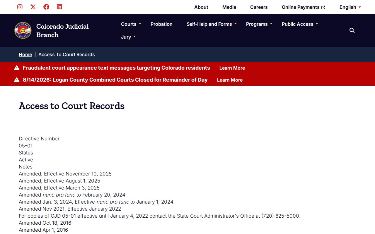 Lake County court docket access policy under Chief Justice Directive 05-01