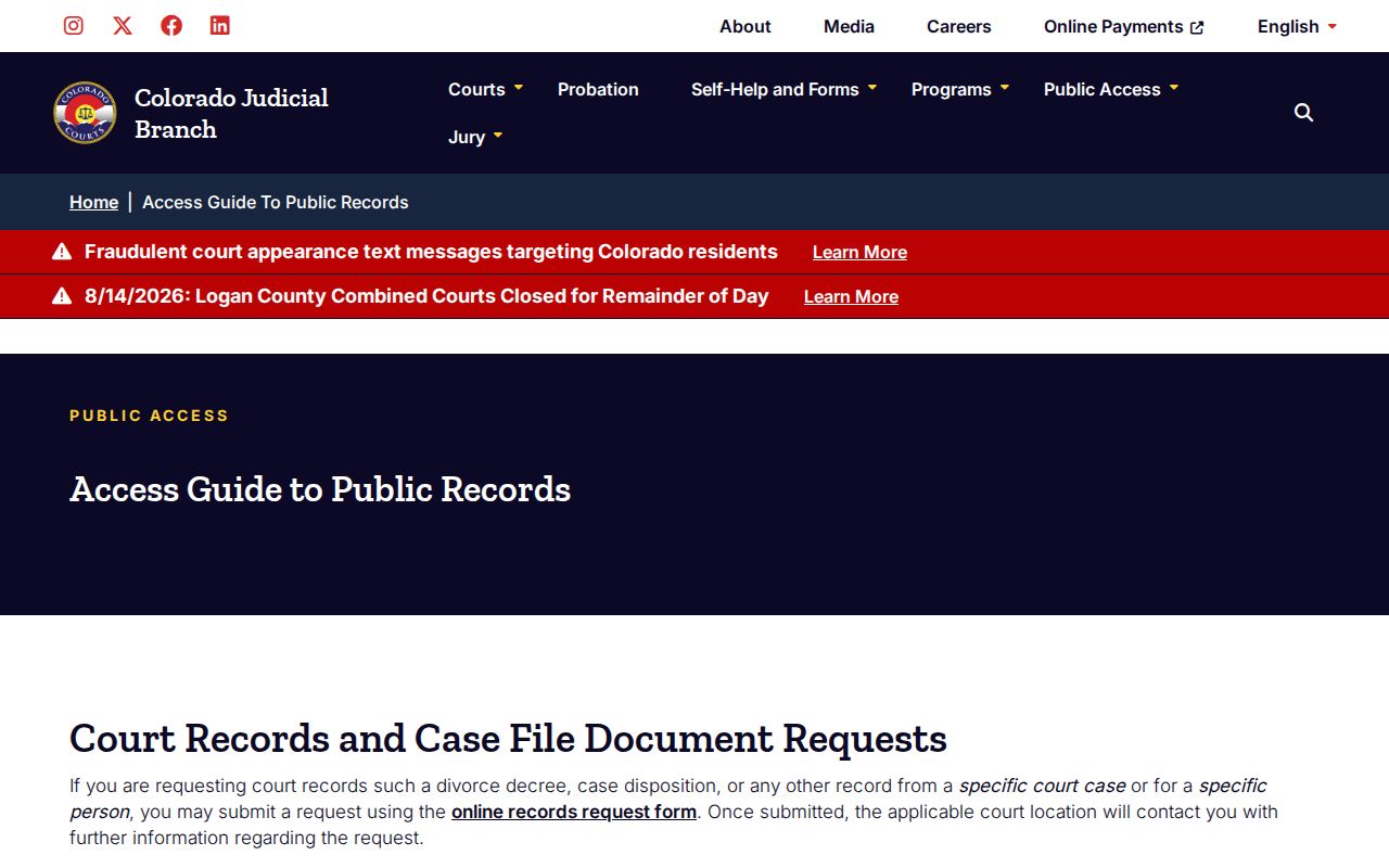 Lake County court docket guide distinguishing case files from administrative records